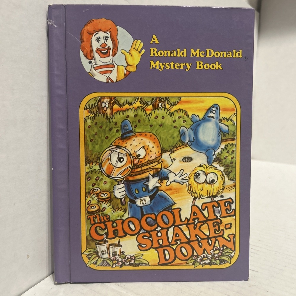 Vintage 1976 McDonald's Ronald McDonald Mystery Book Chocolate Shake-Down HC